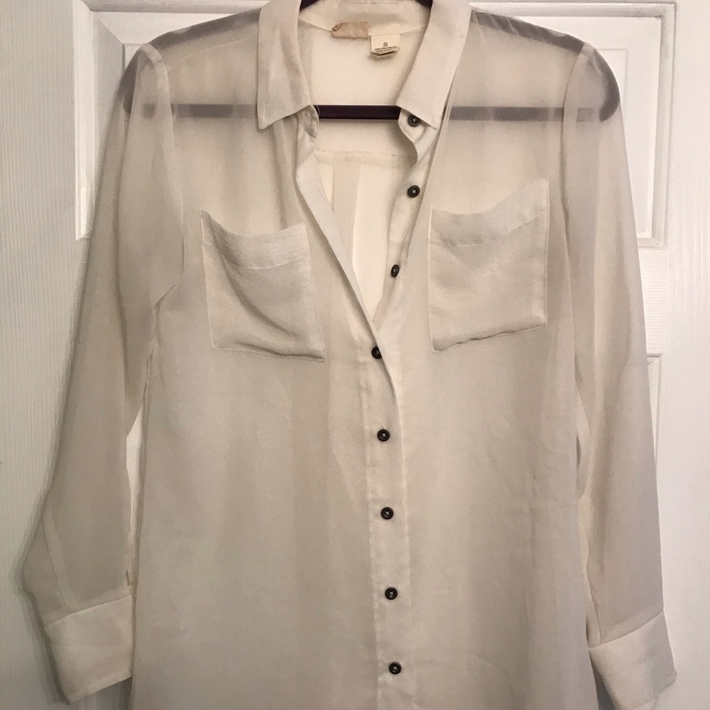 White Mudd sheer blouse